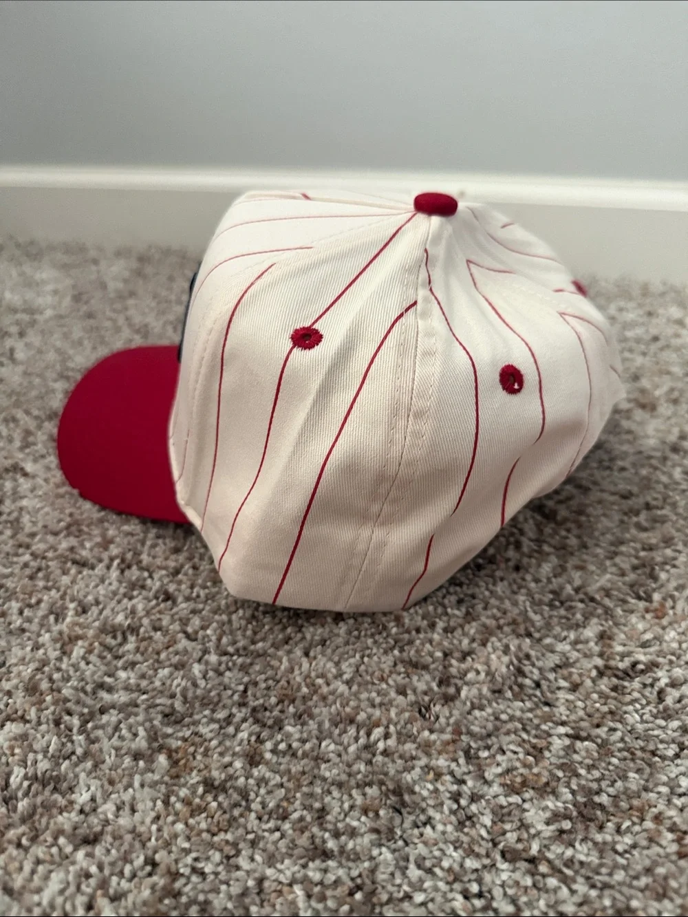 Made in America Red & Cream Pinstripe Baseball Cap